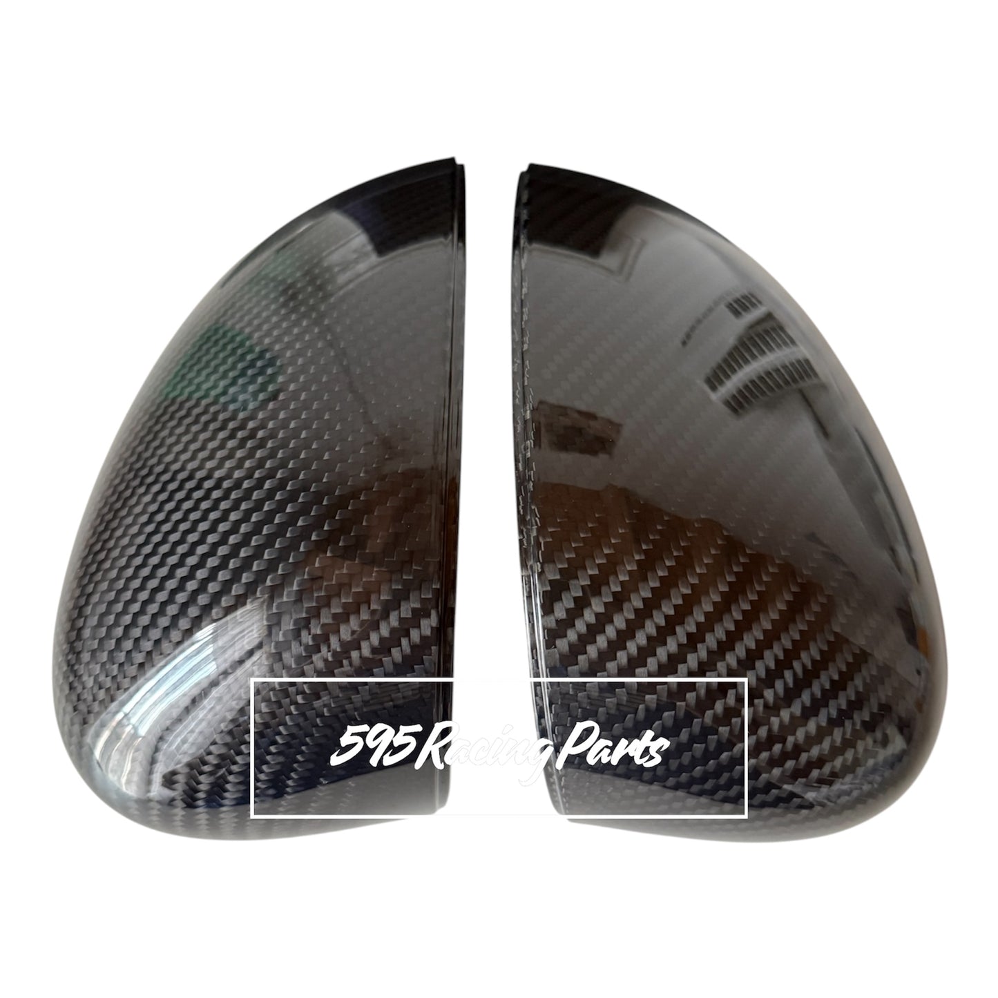 Pair of REAL CARBON Fiber Mirror Caps for Fiat 500 Abarth - 595 - 695 - Punto Abarth - Alfa Romeo 4C