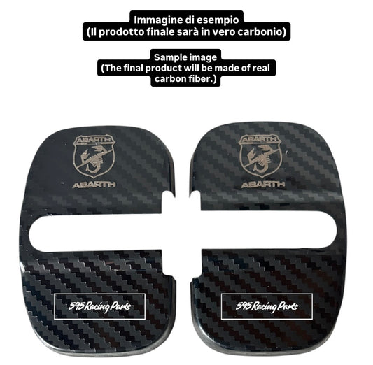 (PREORDINE) Coppia Cover serratura portiere in VERO CARBONIO per Fiat 500 Abarth - 595 - 695