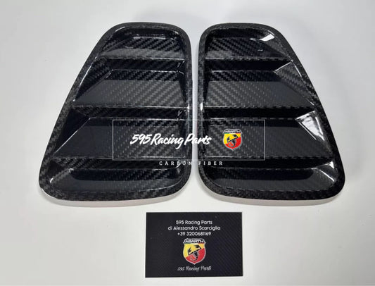 Coppia Placchette fanali posteriori in CARBONIO VERO Fiat 500 Abarth - 595 - 695 Restyling
