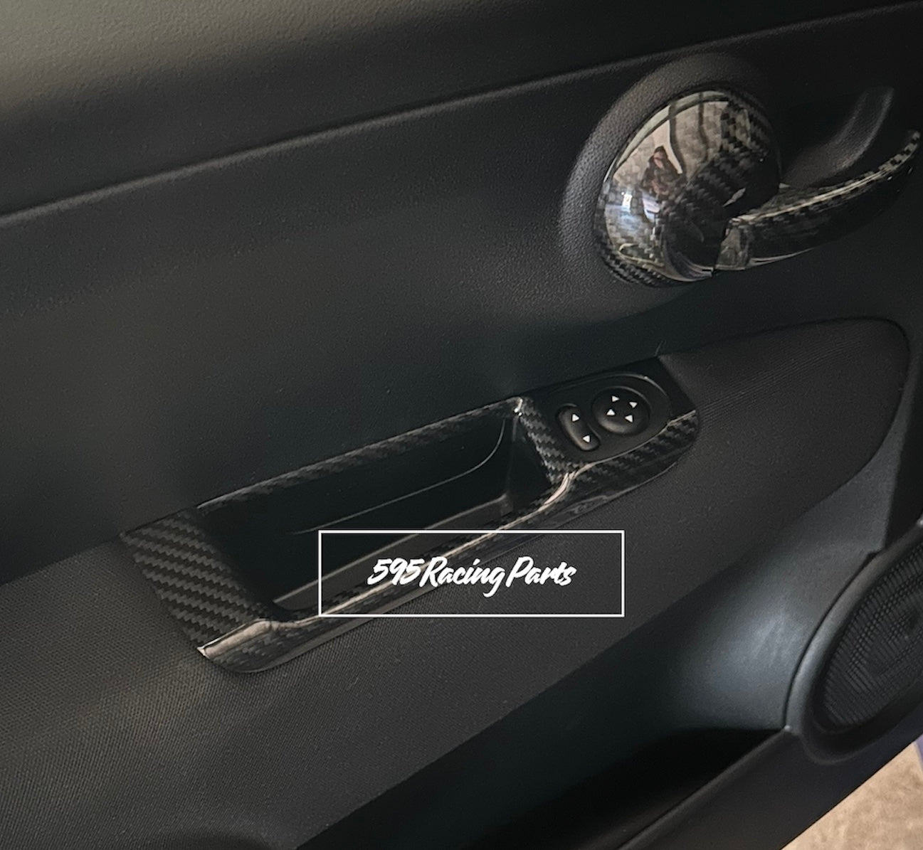 Cover pair of internal handles in REAL CARBON Abarth 595 - 695 - 500 - Fiat 500