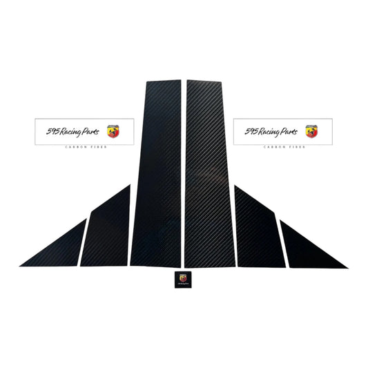Kit Montanti Portiere in CARBONIO VERO Fiat 500 Abarth - 595 - 695 - in diverse finiture