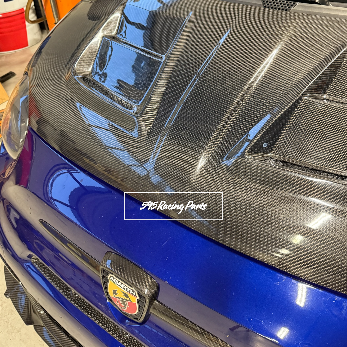 REAL CARBON Bonnet with Air Intakes Fiat 500 Abarth - 595 - 695