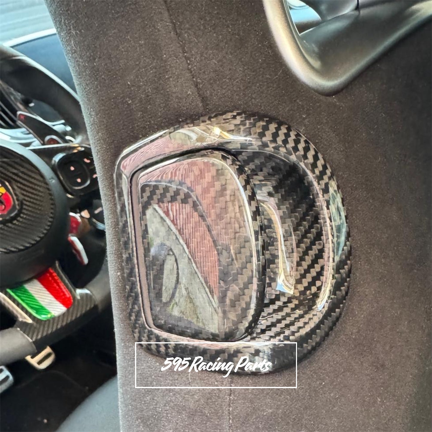 Cover coppia maniglie sedili in CARBONIO VERO Fiat 500 Abarth - 595 - 695