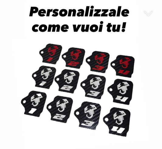 Cover bobine in Carbonio Vero personalizzate per vano motore TJET Fiat 500 Abarth