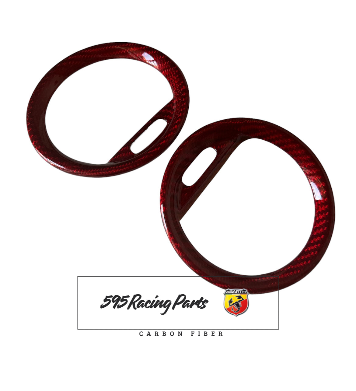 Cover coppia Bocchette Aria in CARBONIO VERO Abarth 595 - 695 - Fiat 500 - Pre Restyling - Punto - Punto Abarth - in diverse finiture