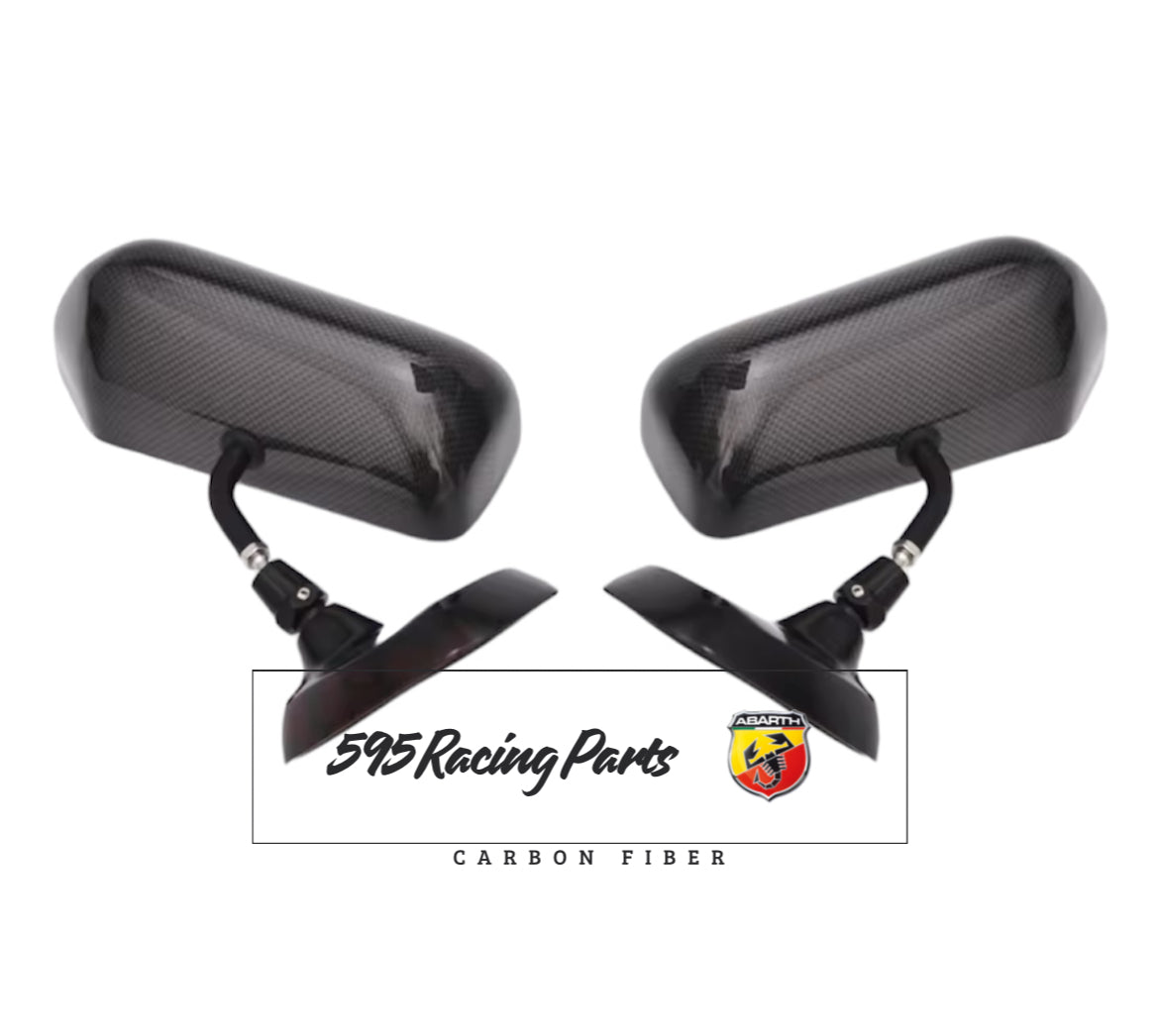 Coppia Specchietti stile F1 universali in VERO CARBONIO per Fiat 500 Abarth - 595 - 695 - Fiat 500