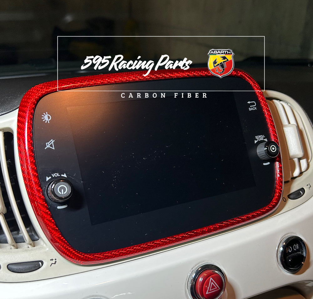 Car Radio Cover in REAL CARBON Fiat 500 Abarth 595 - 695 - Fiat 500 - in different finishes