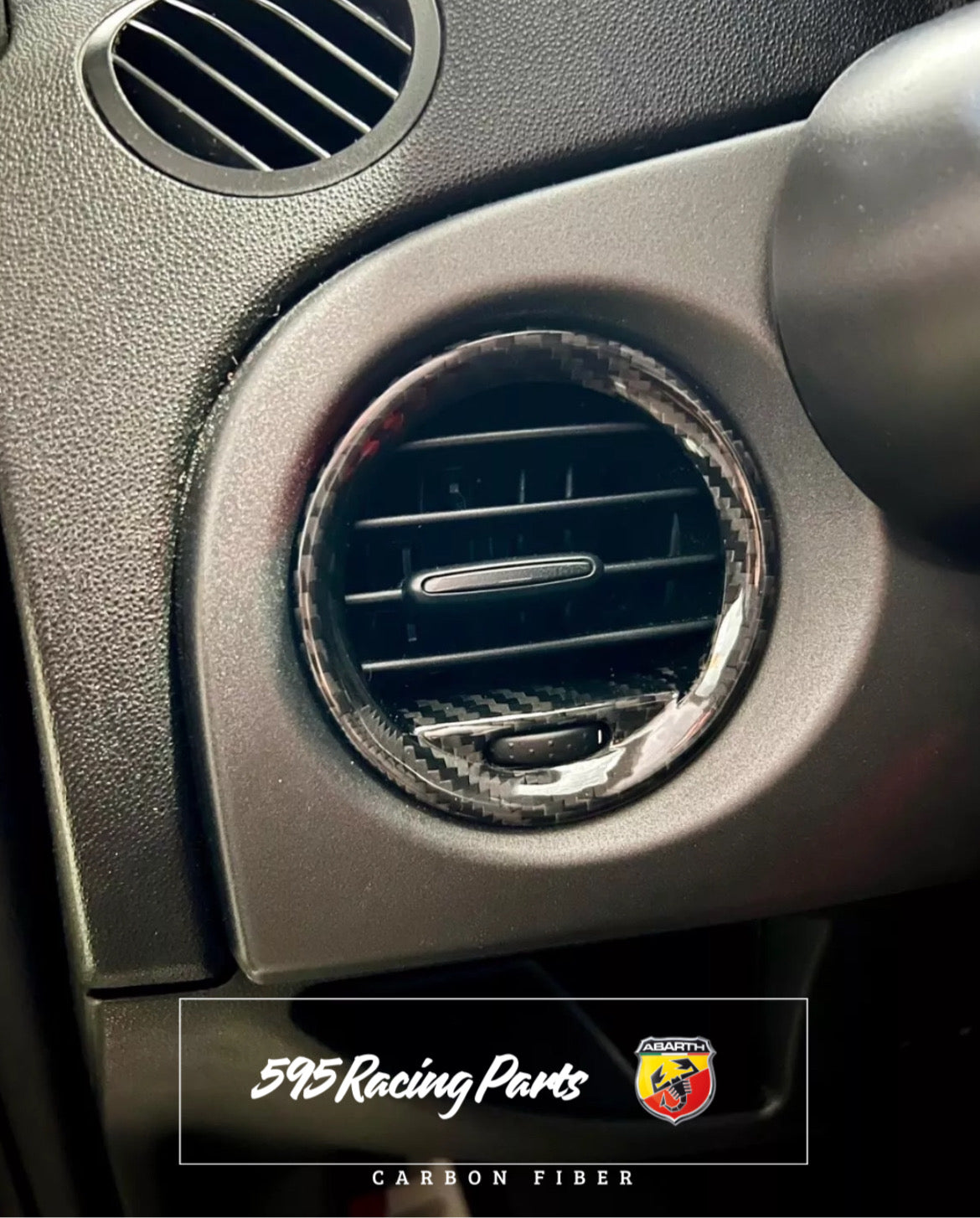 Cover coppia Bocchette Aria in CARBONIO VERO Abarth 595 - 695 - Fiat 500 - Pre Restyling - Punto - Punto Abarth - in diverse finiture