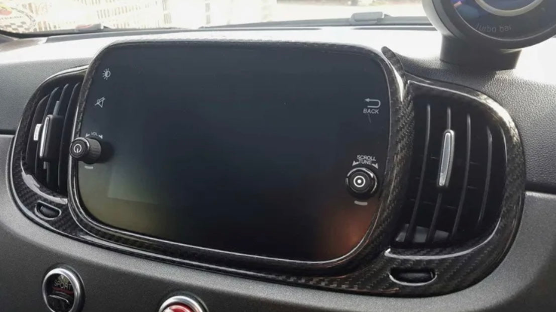 (Preordine) Cover Autoradio in CARBONIO VERO Fiat 500 Abarth 595 - 695 - Fiat 500