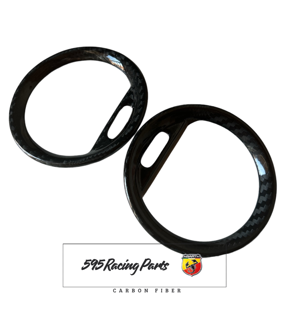 Cover coppia Bocchette Aria in CARBONIO VERO Abarth 595 - 695 - Fiat 500 - Pre Restyling - Punto - Punto Abarth - in diverse finiture