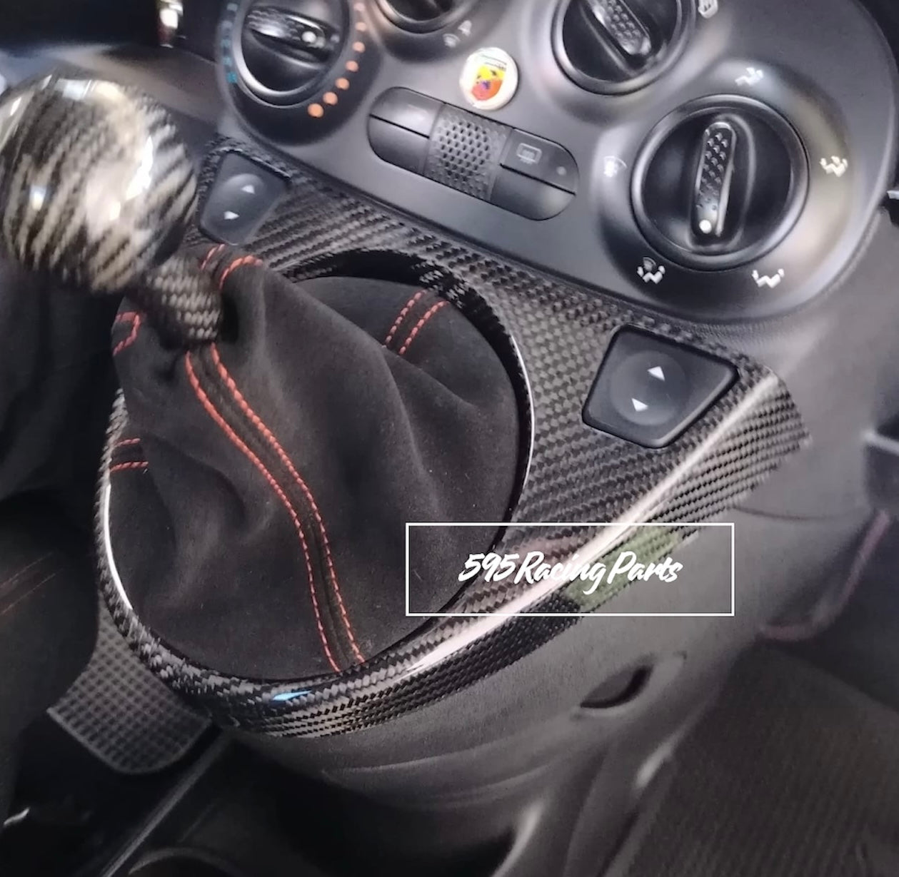 Gear Shift Cover in REAL CARBON Fiat 500 Abarth - 595 - 695 - Fiat 500 - Pre Restyling