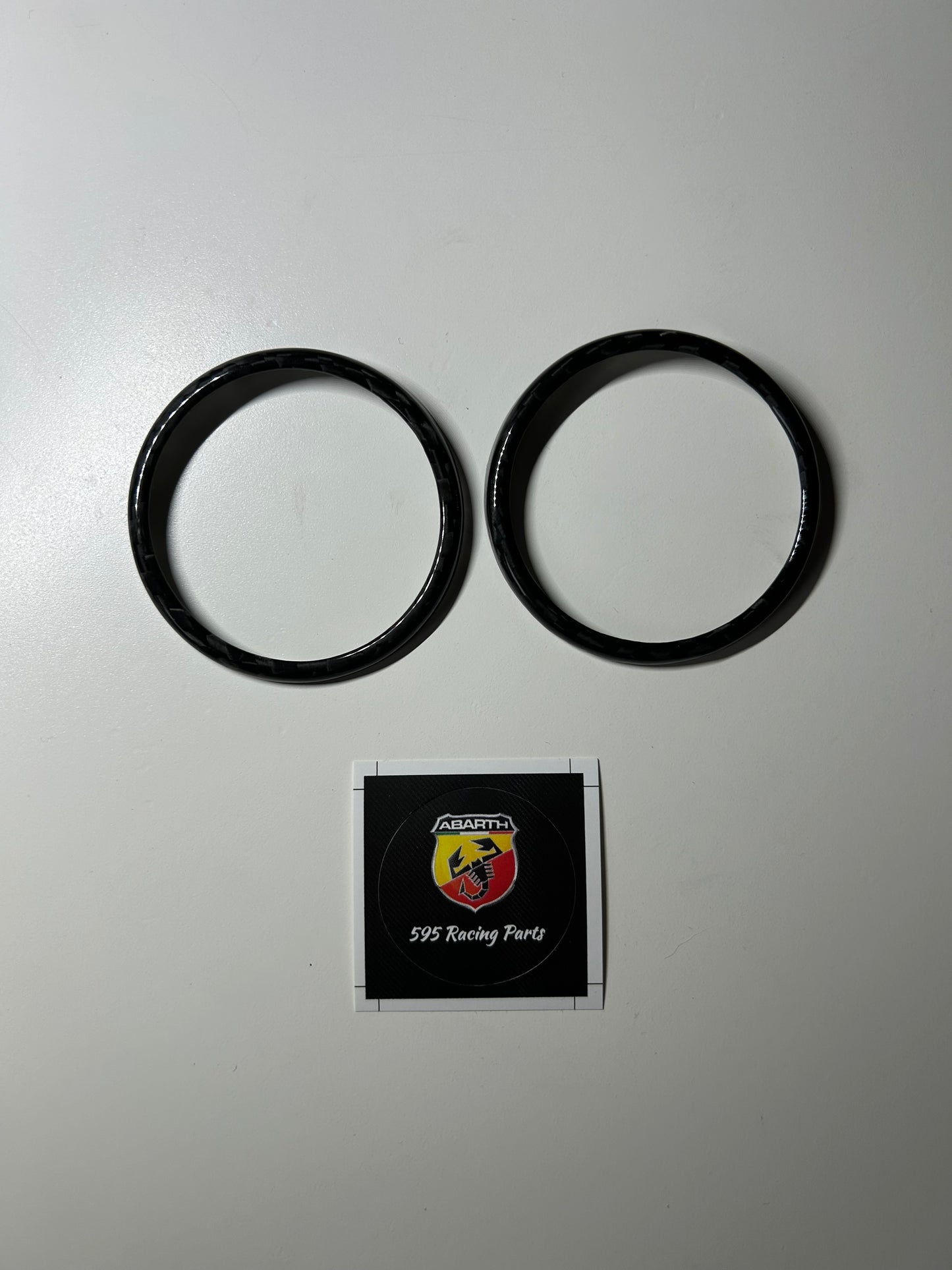Cover coppia anelli clima automatico in CARBONIO VERO per Fiat 500 Abarth - 595 - 695 - Fiat 500 - in diverse finiture
