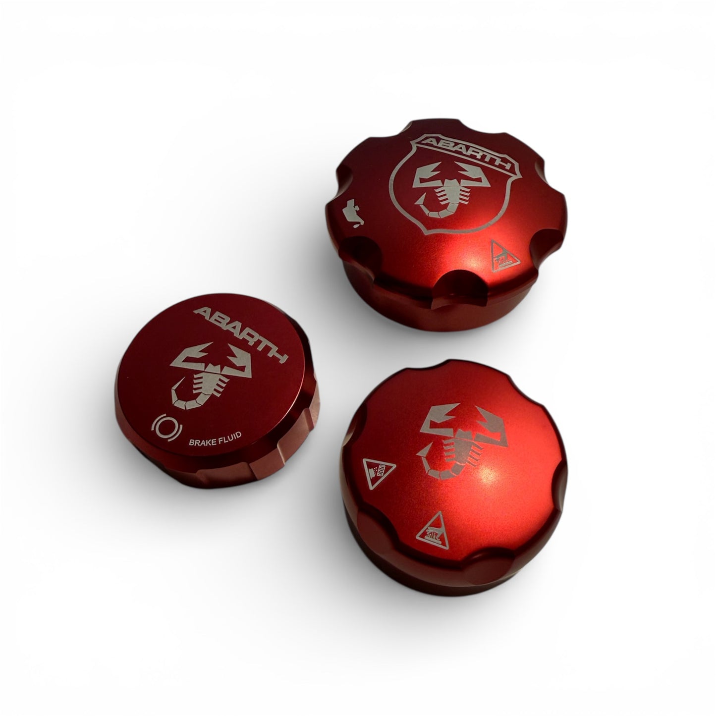 Kit of aluminum engine compartment caps Fiat 500 Abarth - Punto - Mito - 595 - 695 - in different colors