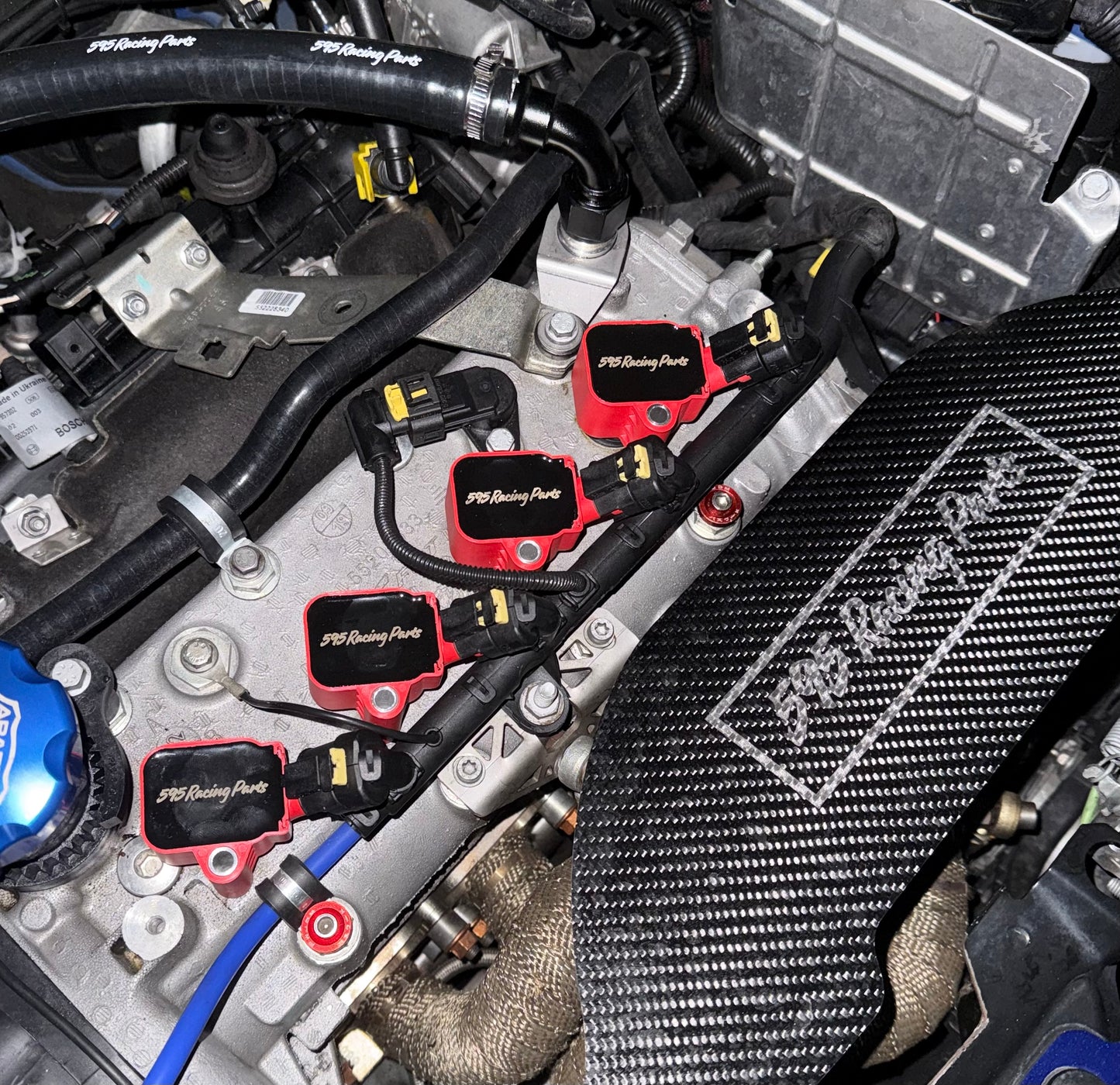 Kit of 4 HIGH PERFORMANCE RACING coils for Fiat 500 Abarth - Alfa Romeo - Punto (tjet &amp; multiair)