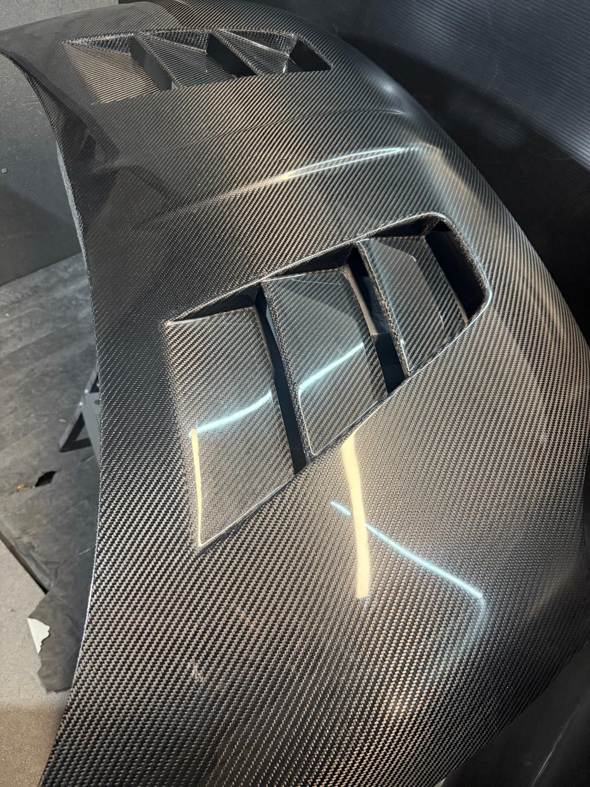 Cofano in VERO CARBONIO con prese d’aria aperte Fiat 500 Abarth - 595 - 695