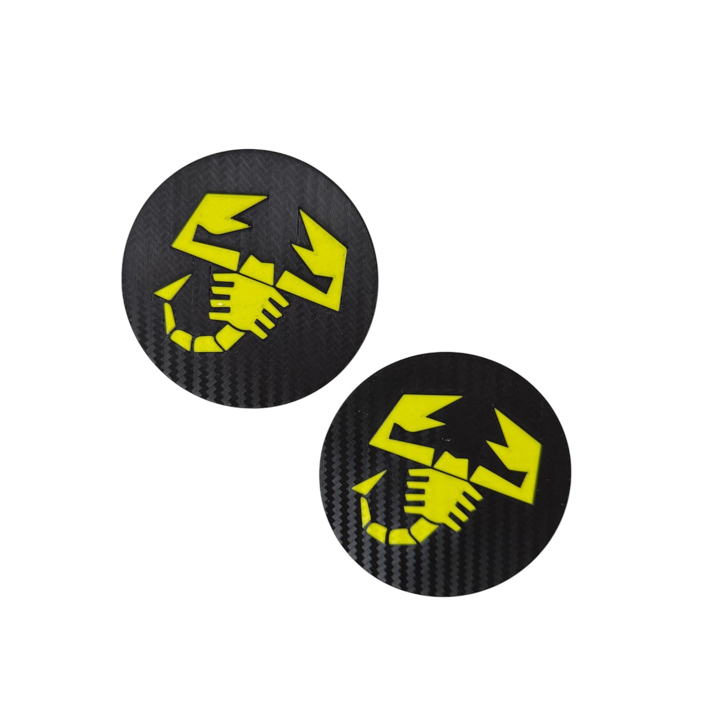 Coppia Cover rotelle per sedili Originali effetto carbonio Fiat 500 Abarth - 595 - 695 - in diverse finiture