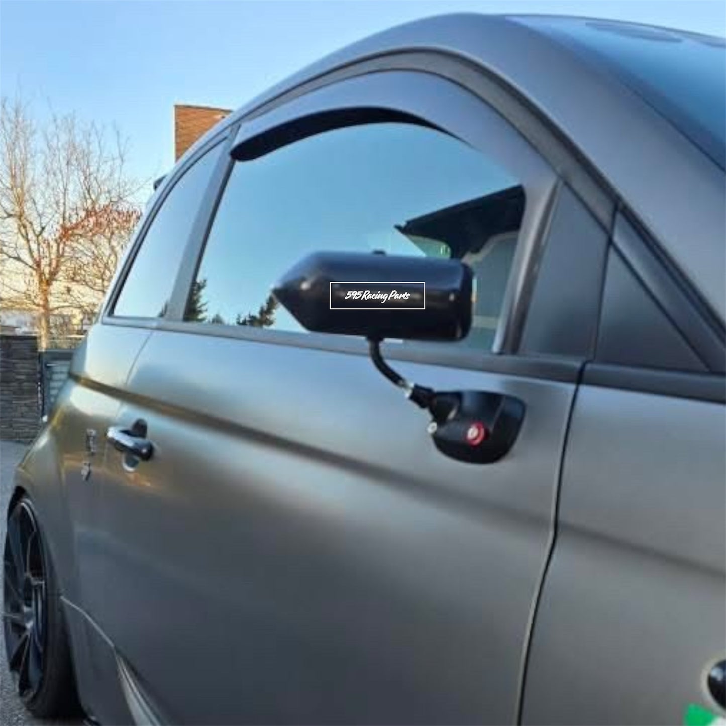 Coppia Specchietti stile F1 universali in VERO CARBONIO per Fiat 500 Abarth - 595 - 695 - Fiat 500