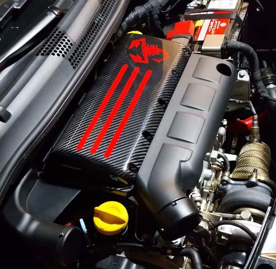 REAL CARBON FIBER air filter cover for Fiat 500 Abarth (all versions)