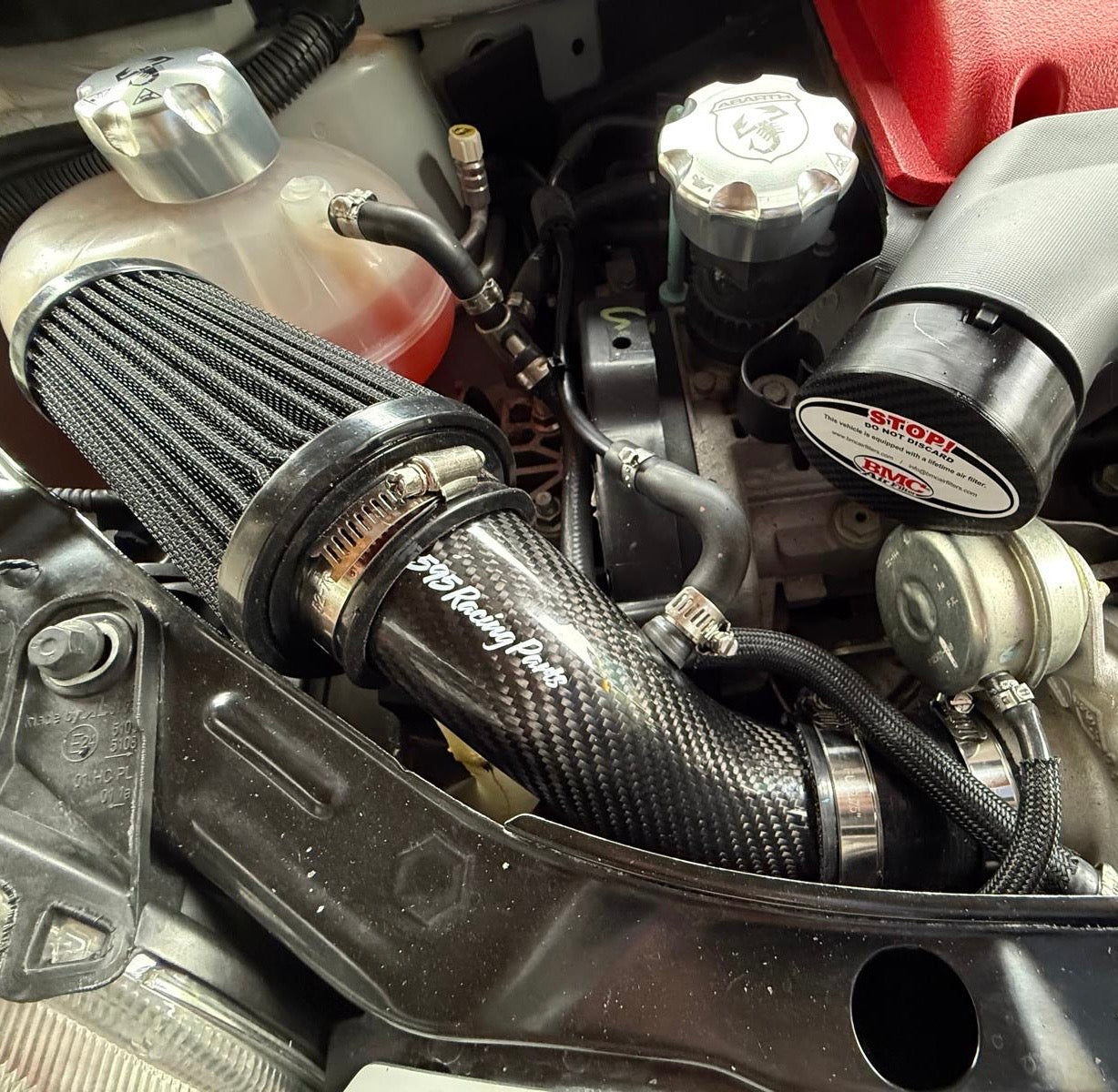 Fiat 500 Abarth Kit Aspirazione Diretta Alta in VERO CARBONIO per turbina 1446 - IHI - TD04
