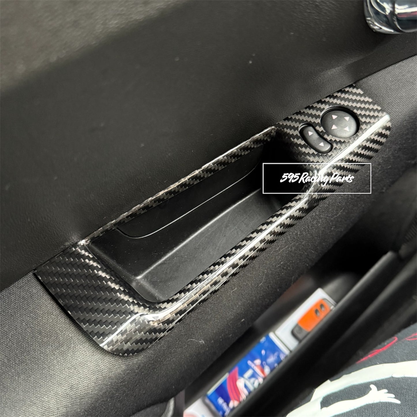 Cover pair of internal handles in REAL CARBON Abarth 595 - 695 - 500 - Fiat 500