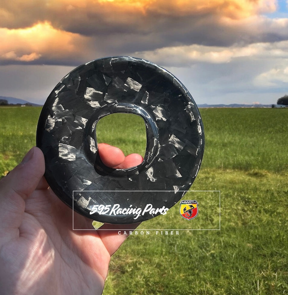 Steering Wheel Cover Airbag in REAL CARBON Fiat 500 Abarth - 595 - 695 - Fiat 500 - in different finishes 