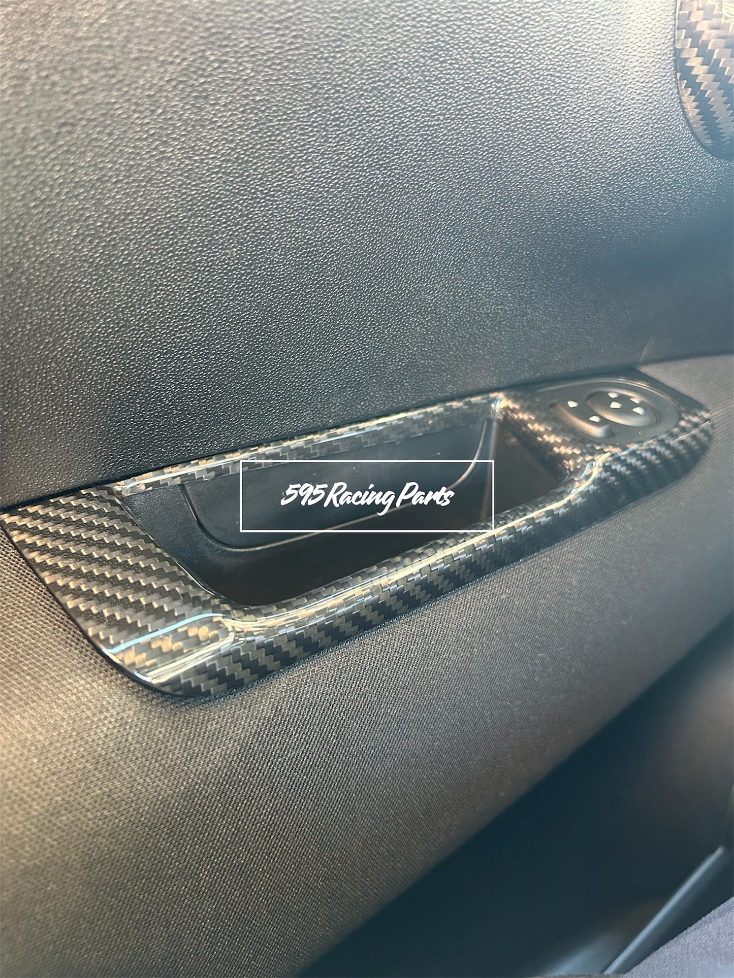 Cover pair of internal handles in REAL CARBON Abarth 595 - 695 - 500 - Fiat 500