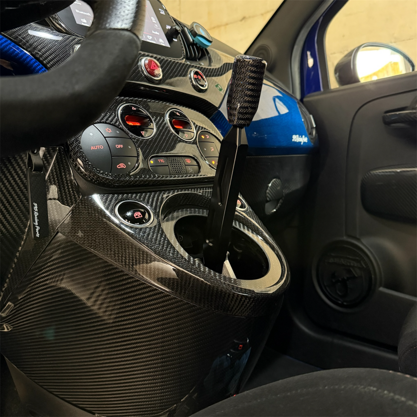 Torretta / Castelletto cambio 595 RACING PARTS Fiat 500 Abarth - 595 - 695 + pomello in carbonio