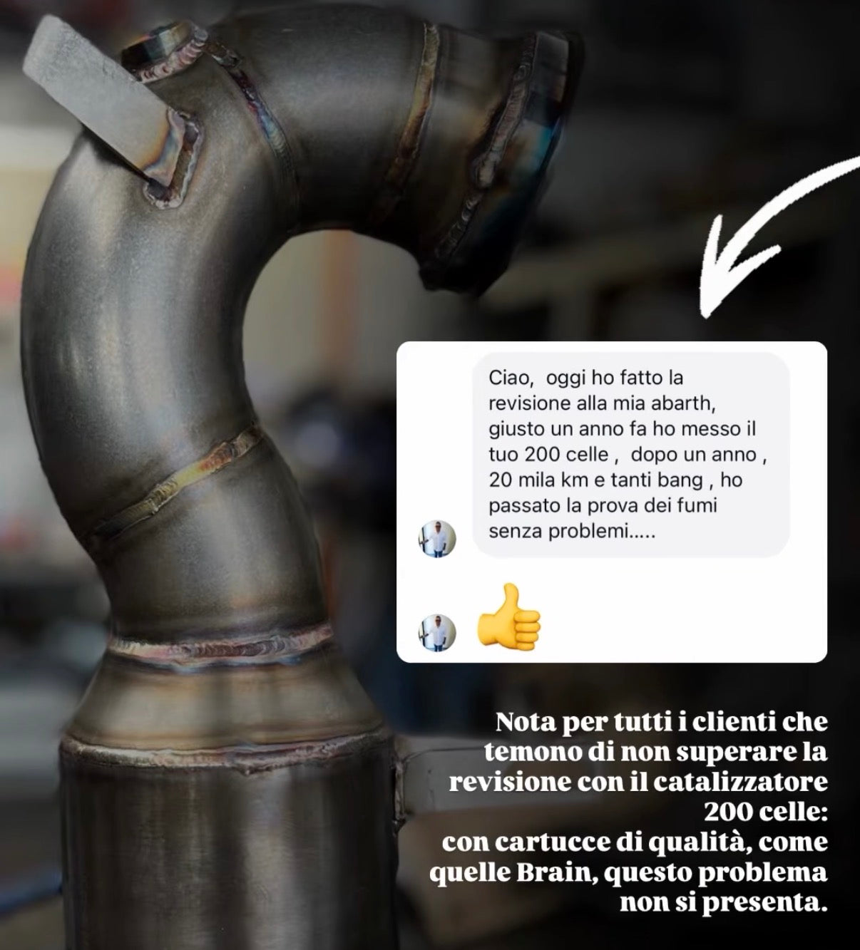 Downpipe 200 celle 1446 Fiat 500 Abarth - 595 - 695 - GPA - Mito - Giulietta