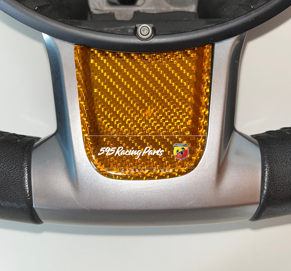 REAL CARBON insert for Abarth 500 - 595 - 695 steering wheel - Restyling - in different finishes 