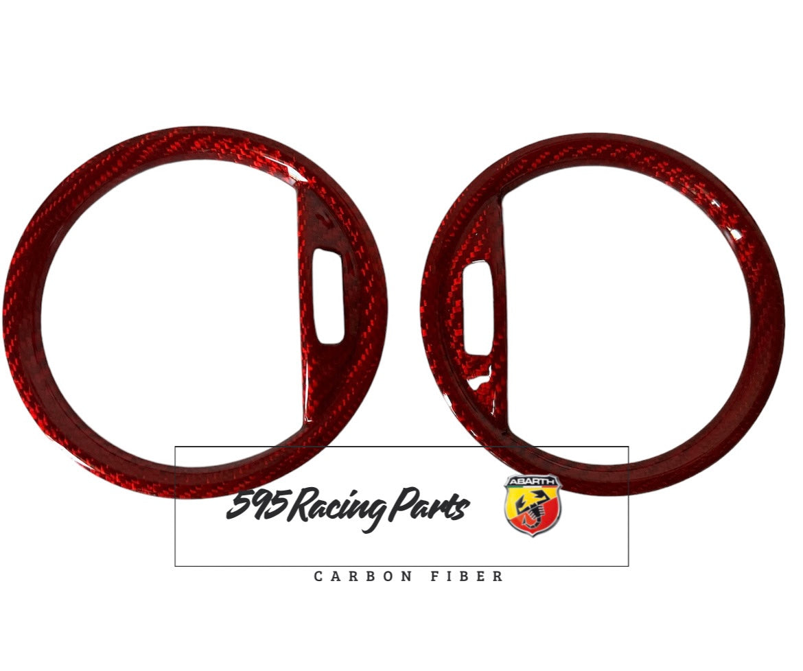 Cover coppia Bocchette Aria in CARBONIO VERO Abarth 595 - 695 - Fiat 500 - Restyling